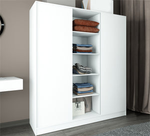 A cupboard with three sliding doors