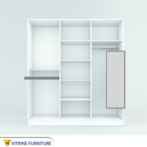 A cupboard with three sliding doors