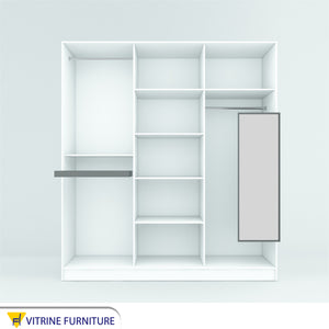 Sliding wardrobe with three doors in black