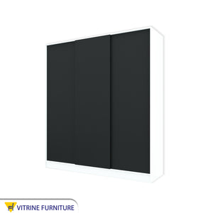 Sliding wardrobe with three doors in black