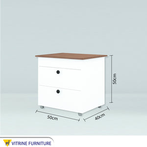 Bedside table with a brown movable surface