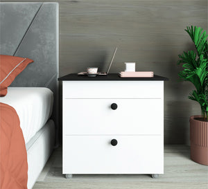 Nightstand with a black moving surface