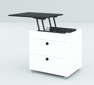 Nightstand with a black moving surface