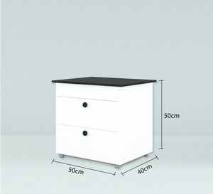 Nightstand with a black moving surface