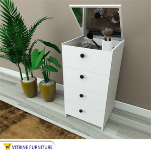 Dresser with movable top and seat