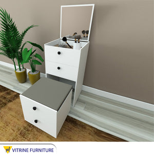 Dresser with movable top and seat