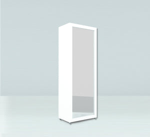 Elegance Shoe Cabinet: Sleek Storage with Mirror Window