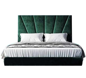 Green upholstered bed