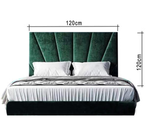 Green upholstered bed