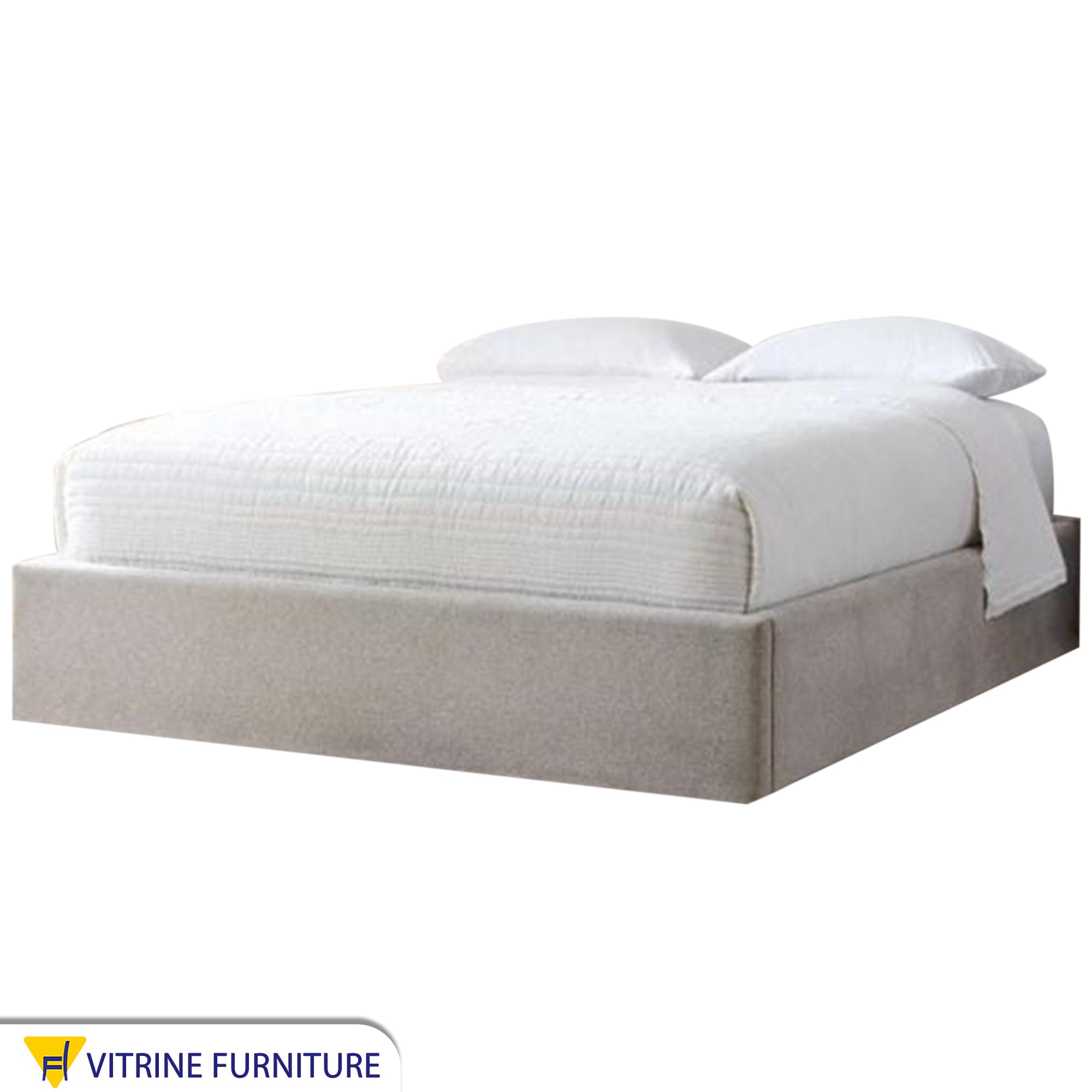 Light gray bed without back