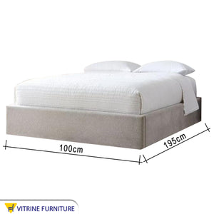 Light gray bed without back