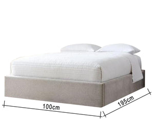 Light gray bed without back