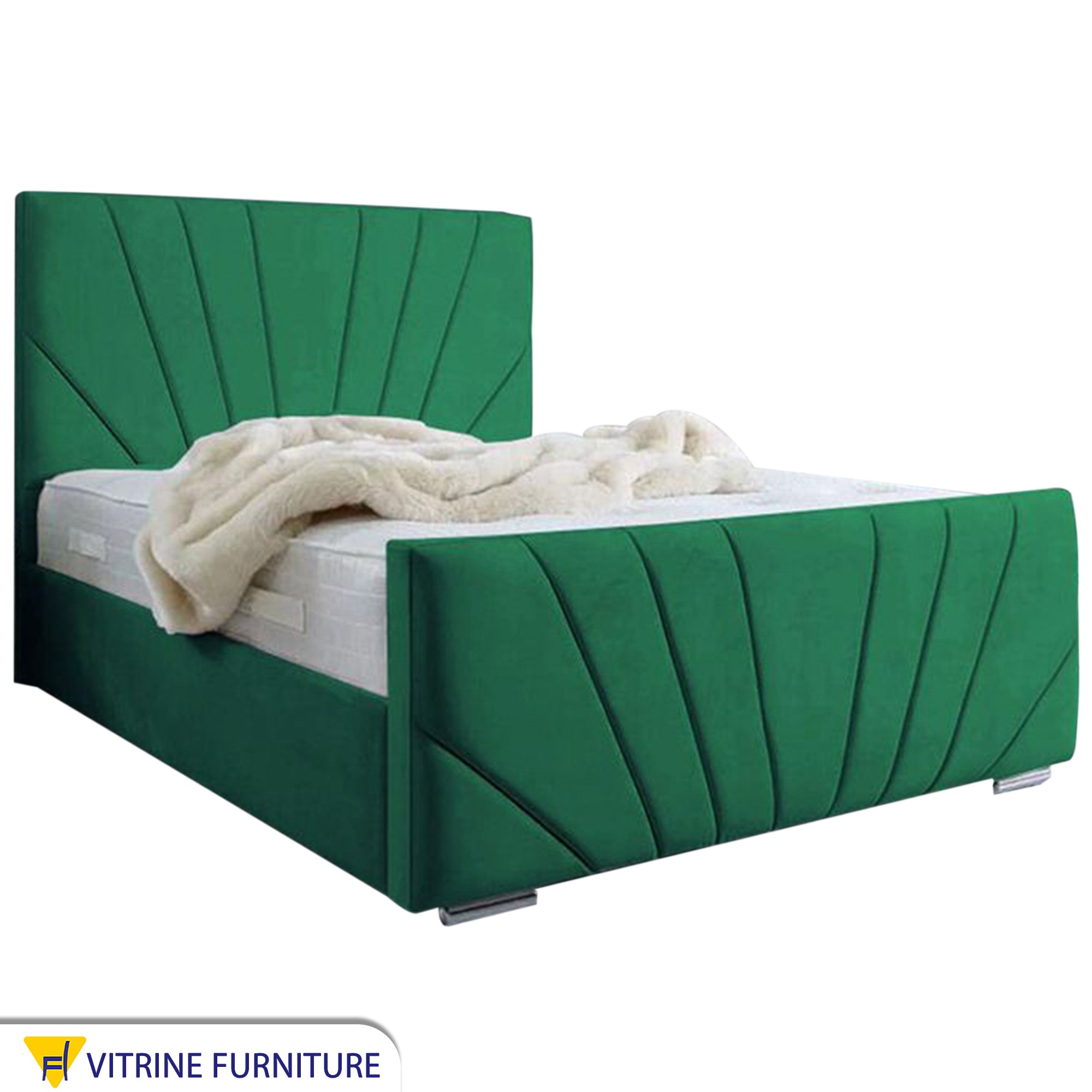 سرير اخضر بتنجيد كابوتينيه
