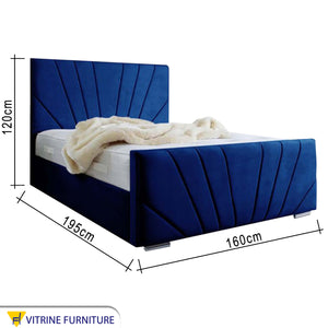 Dark blue bed with luxurious design
