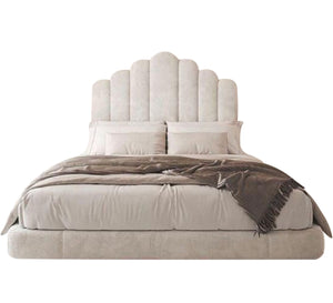 White Bed, Unique Headboard, Ultimate Comfort