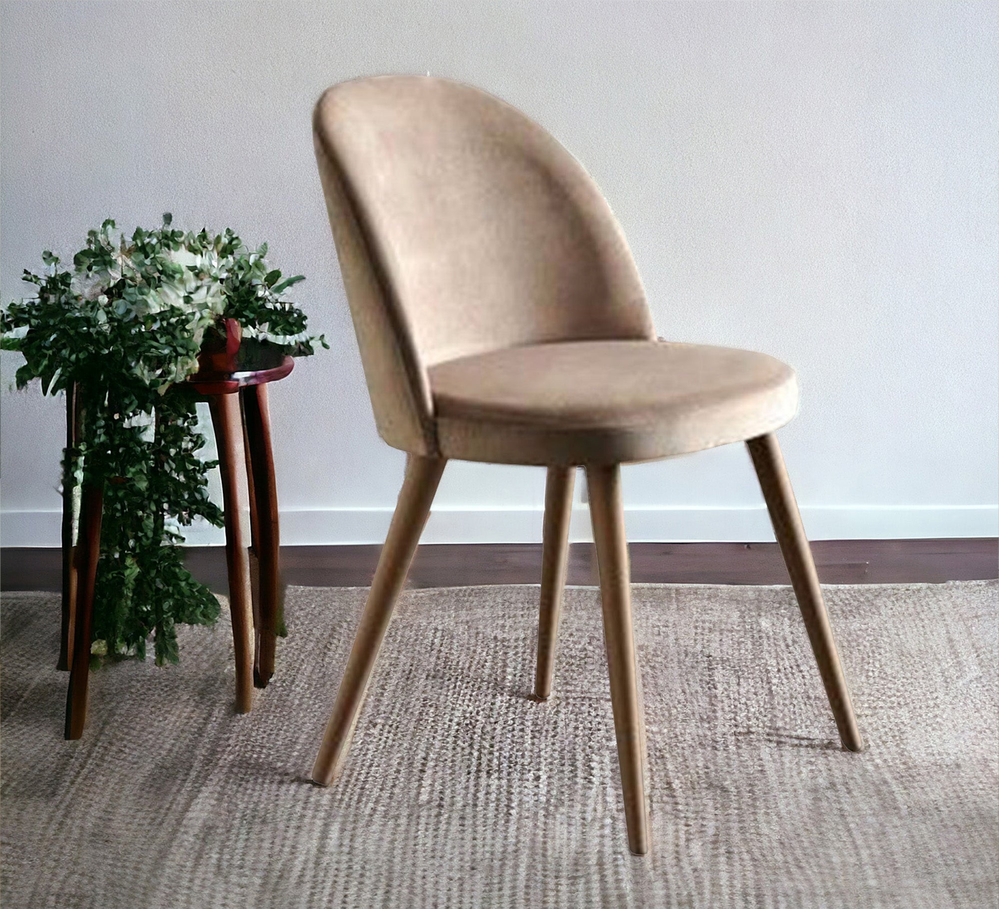 Beige upholstered chair