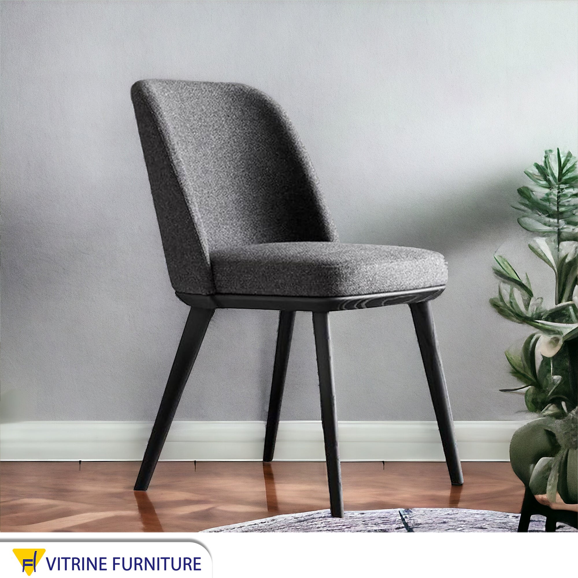 Dark grey upholstered chair