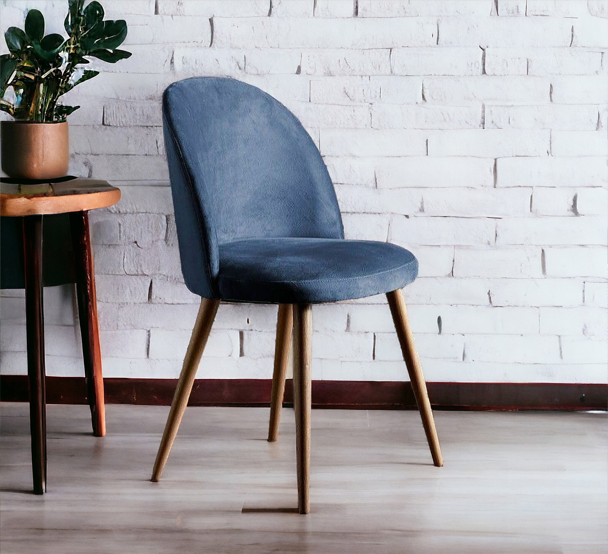 Blue upholstered chair