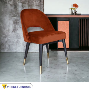 Red brown upholstered chair