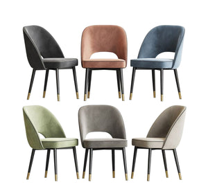 A distinctively upholstered chair in multiple colors