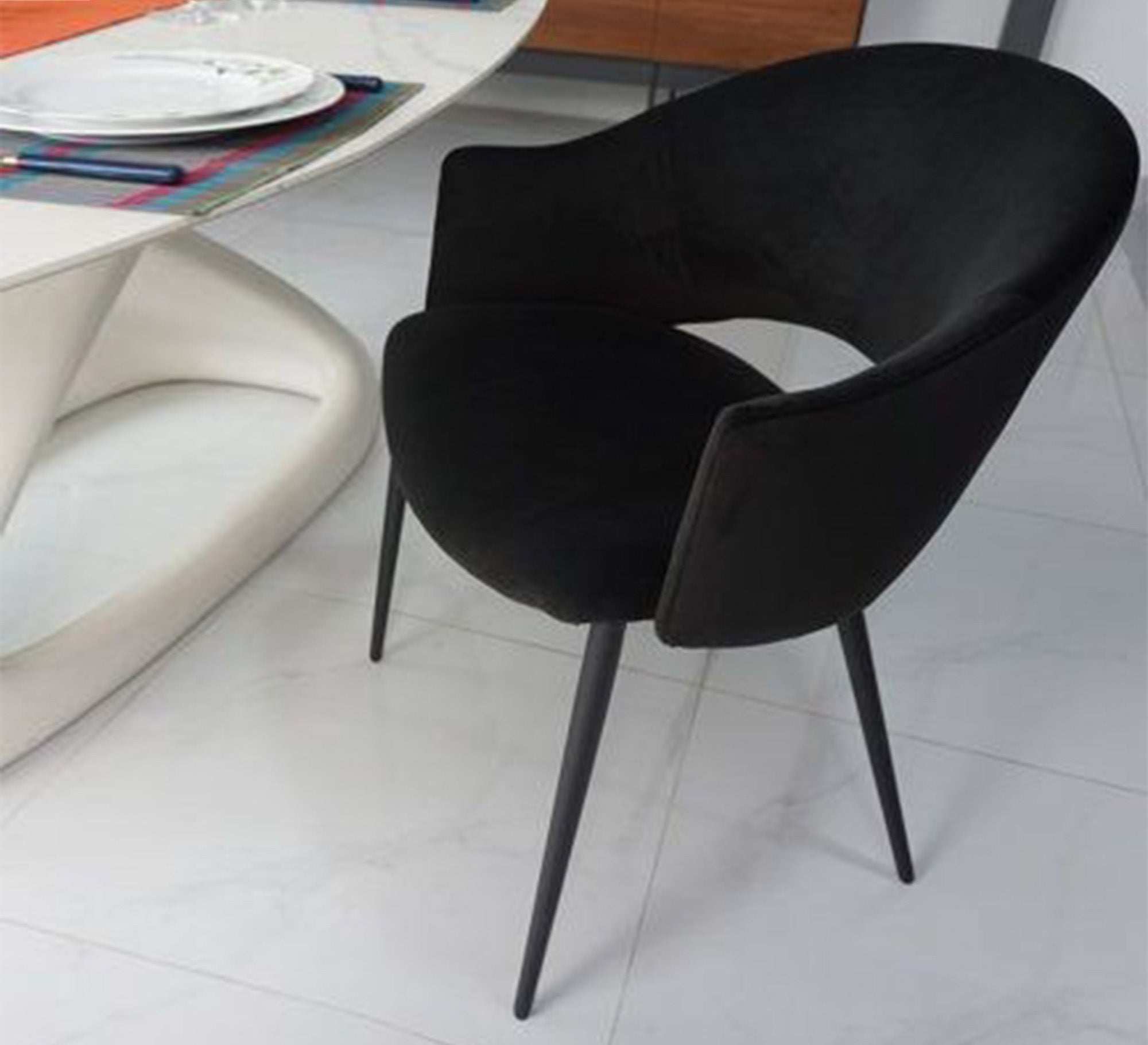 Black upholstered chair