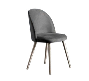 Round back chair upholstered in grey