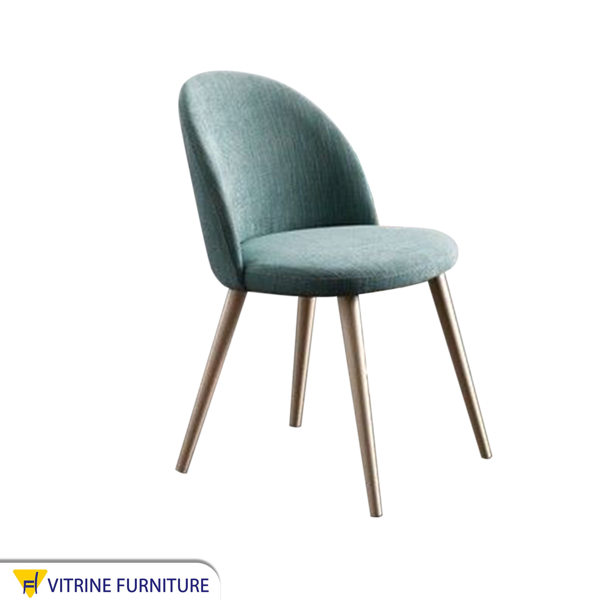 Round back chair upholstered in mint green