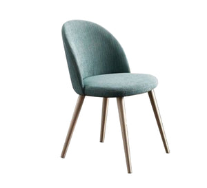 Round back chair upholstered in mint green