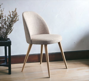 Modern Upholstered Beige Chair - Sleek and Stylish