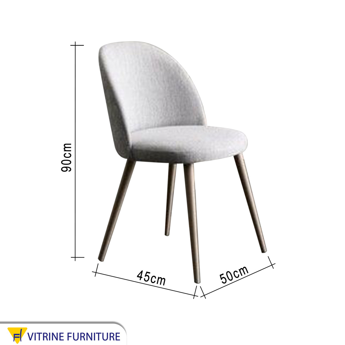 Light grey upholstered chair Vitrine Furniture