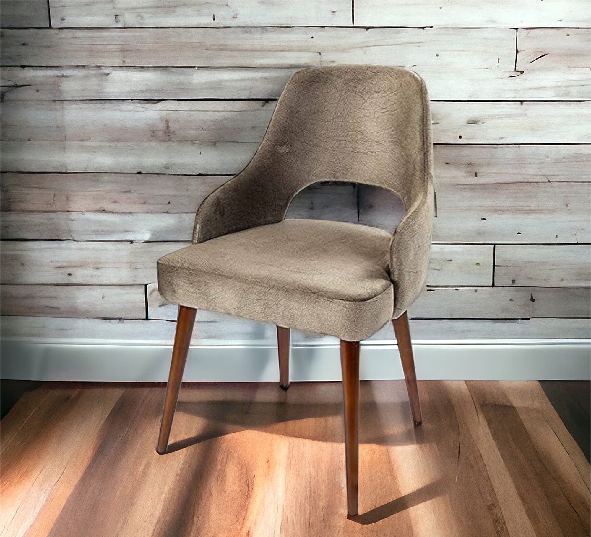 Vintage brown upholstered armchair