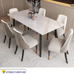 A dining table with an elegant design