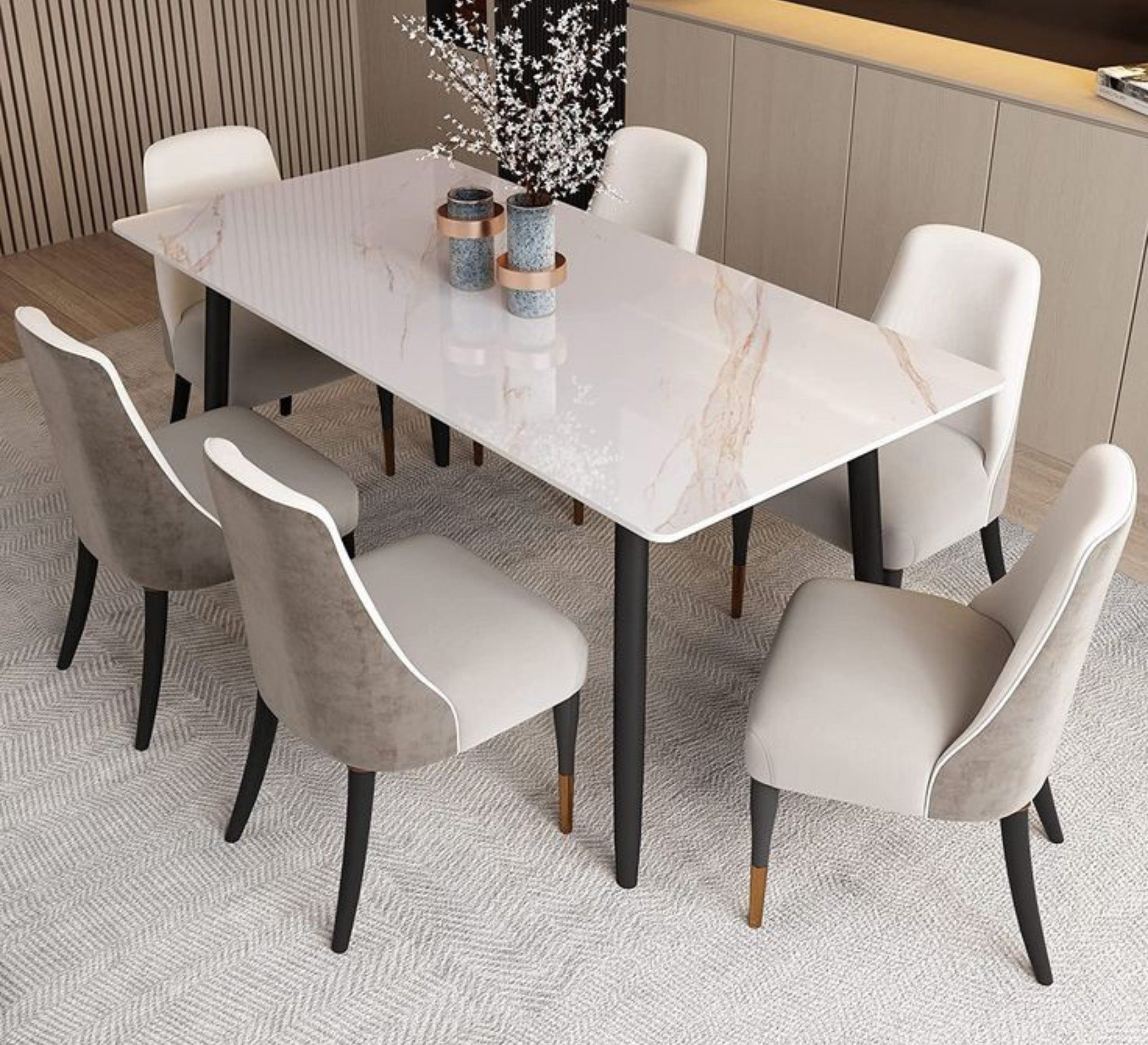 A dining table with an elegant design