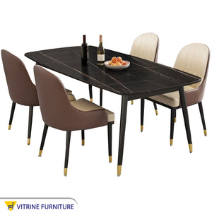 Rectangular black dining table