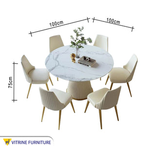 Decorative white dining table