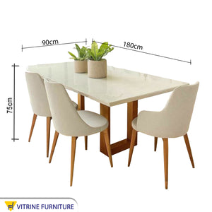 White dining table