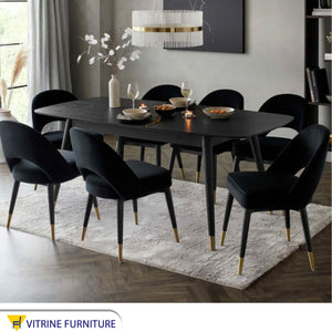 Family dining table in black
