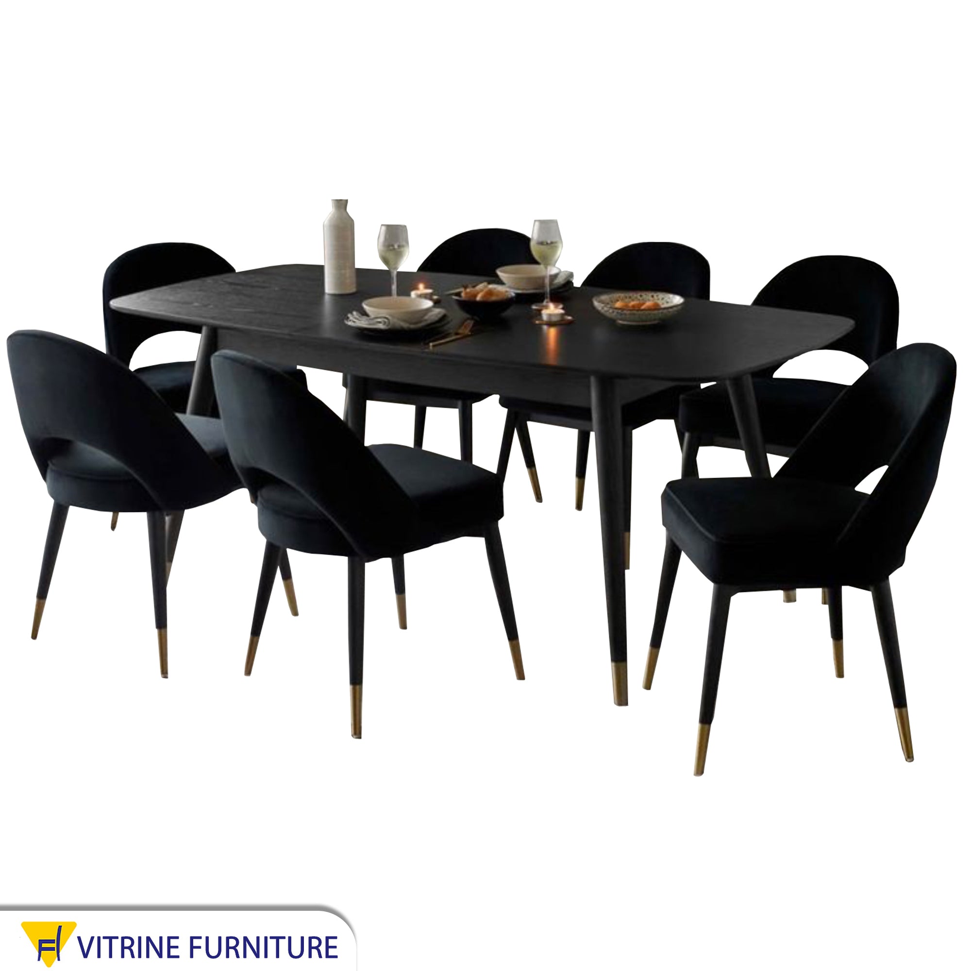 Family dining table in black