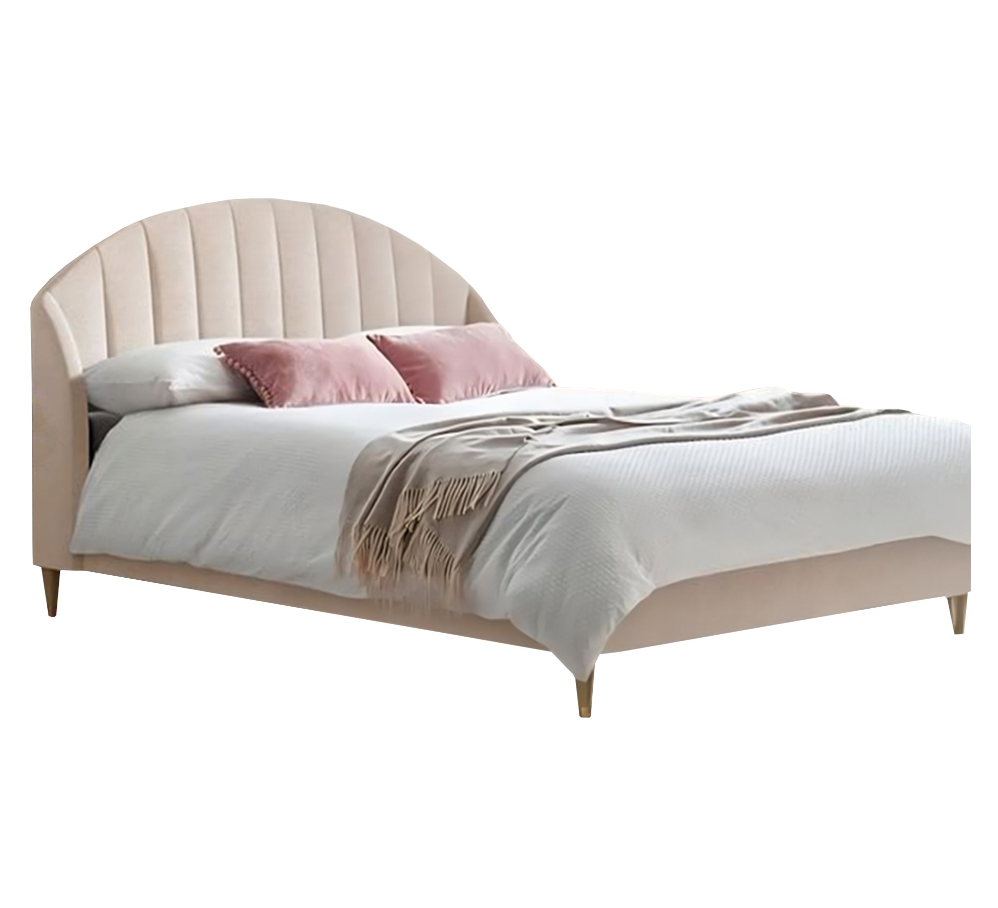 سرير بمسند ظهر نصف دائرى بينك