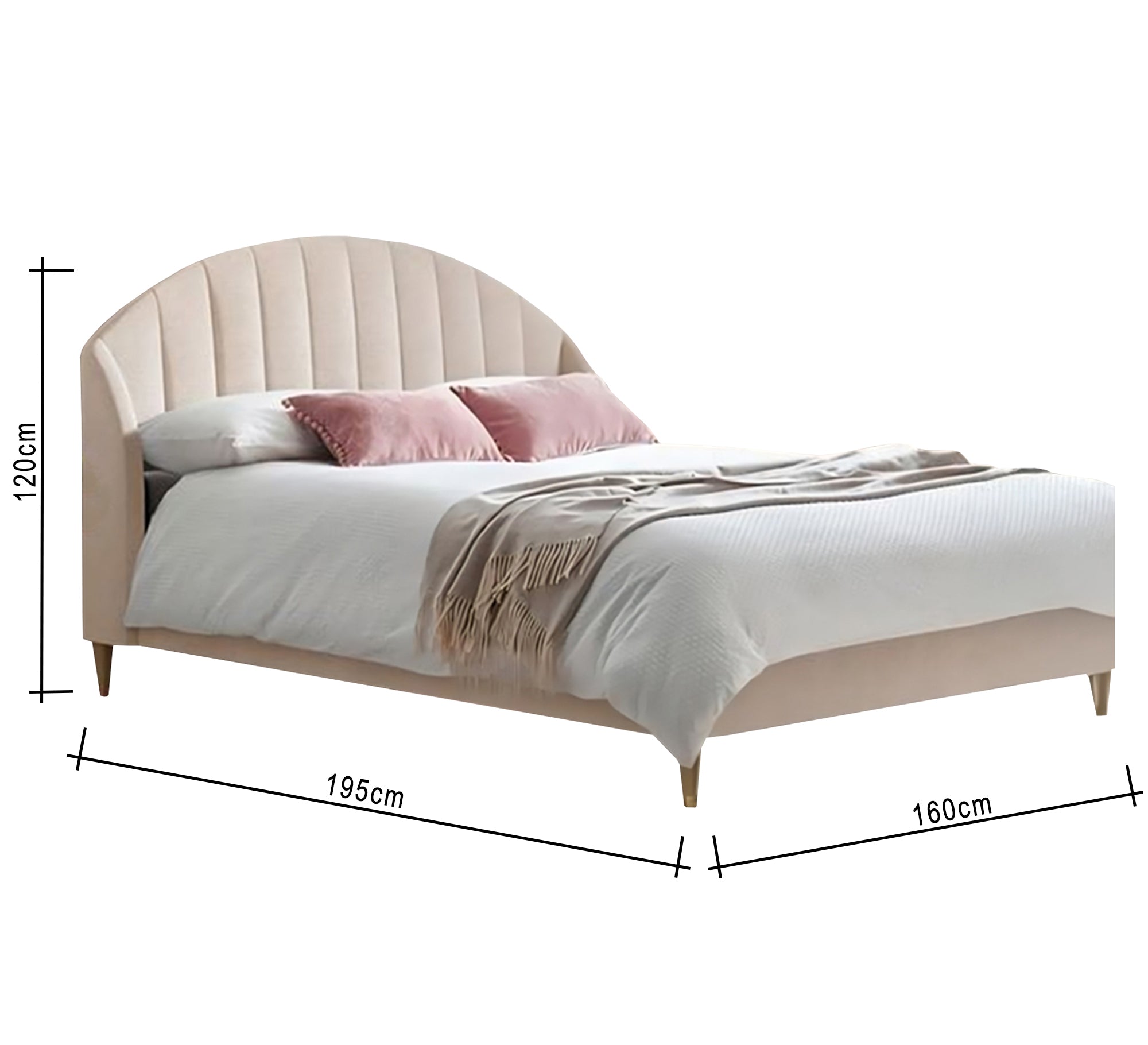 سرير بمسند ظهر نصف دائرى بينك