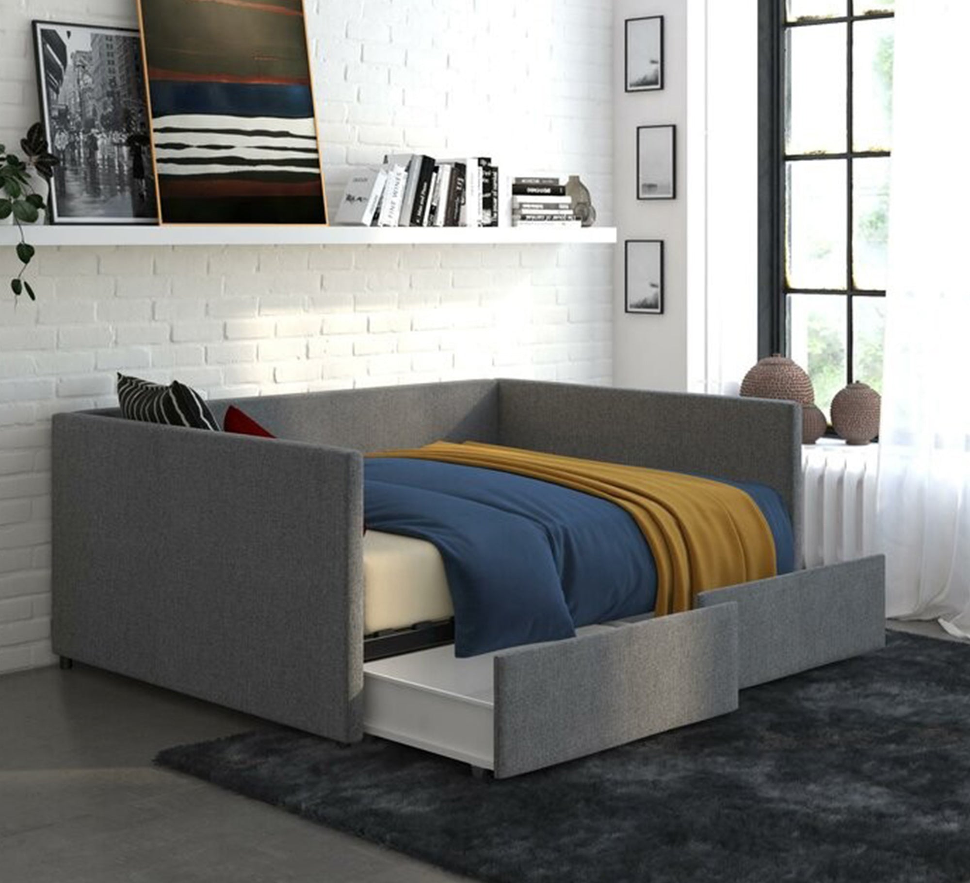 سرير بجوانب حرف u مرتفعه