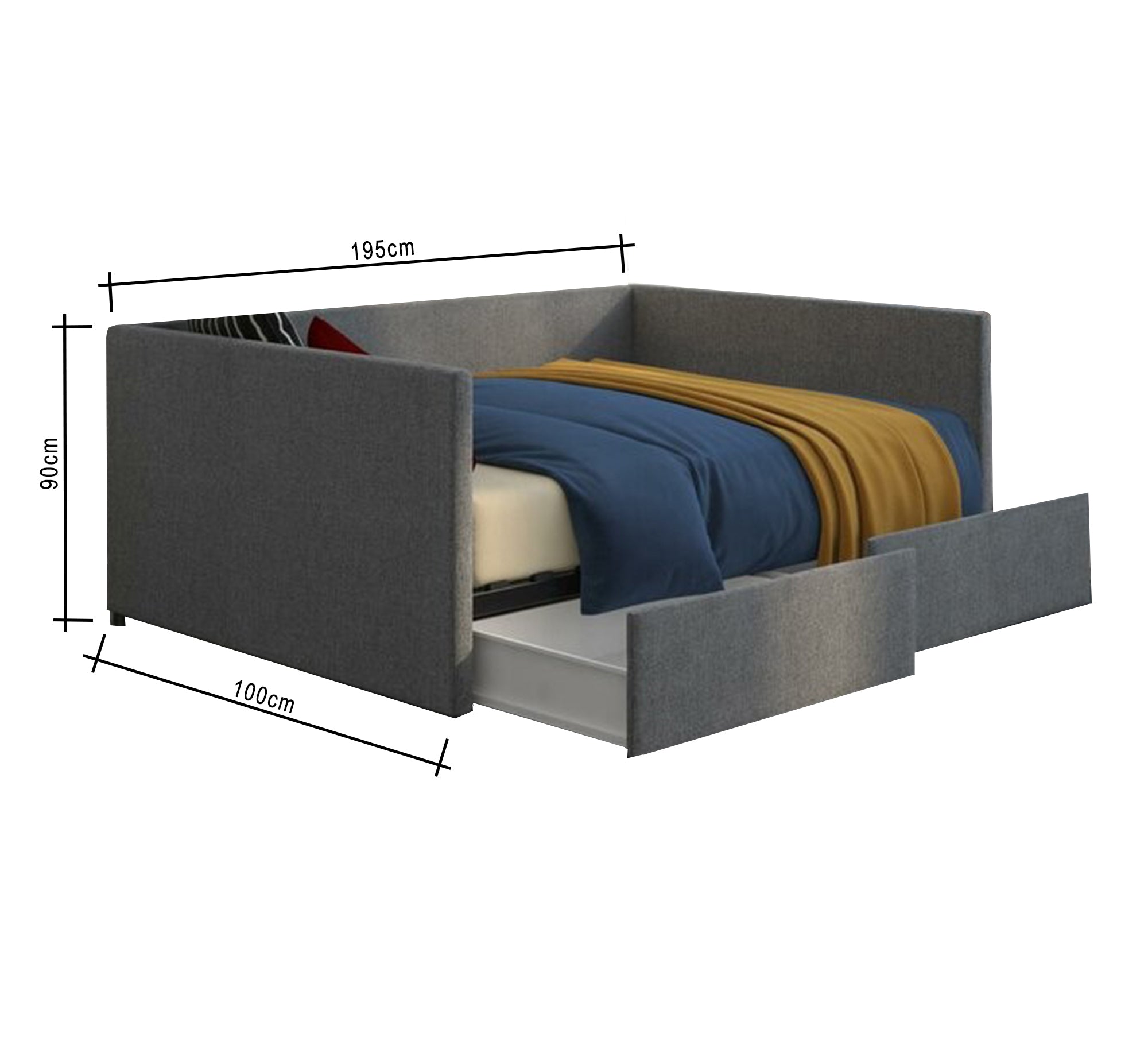 سرير بجوانب حرف u مرتفعه