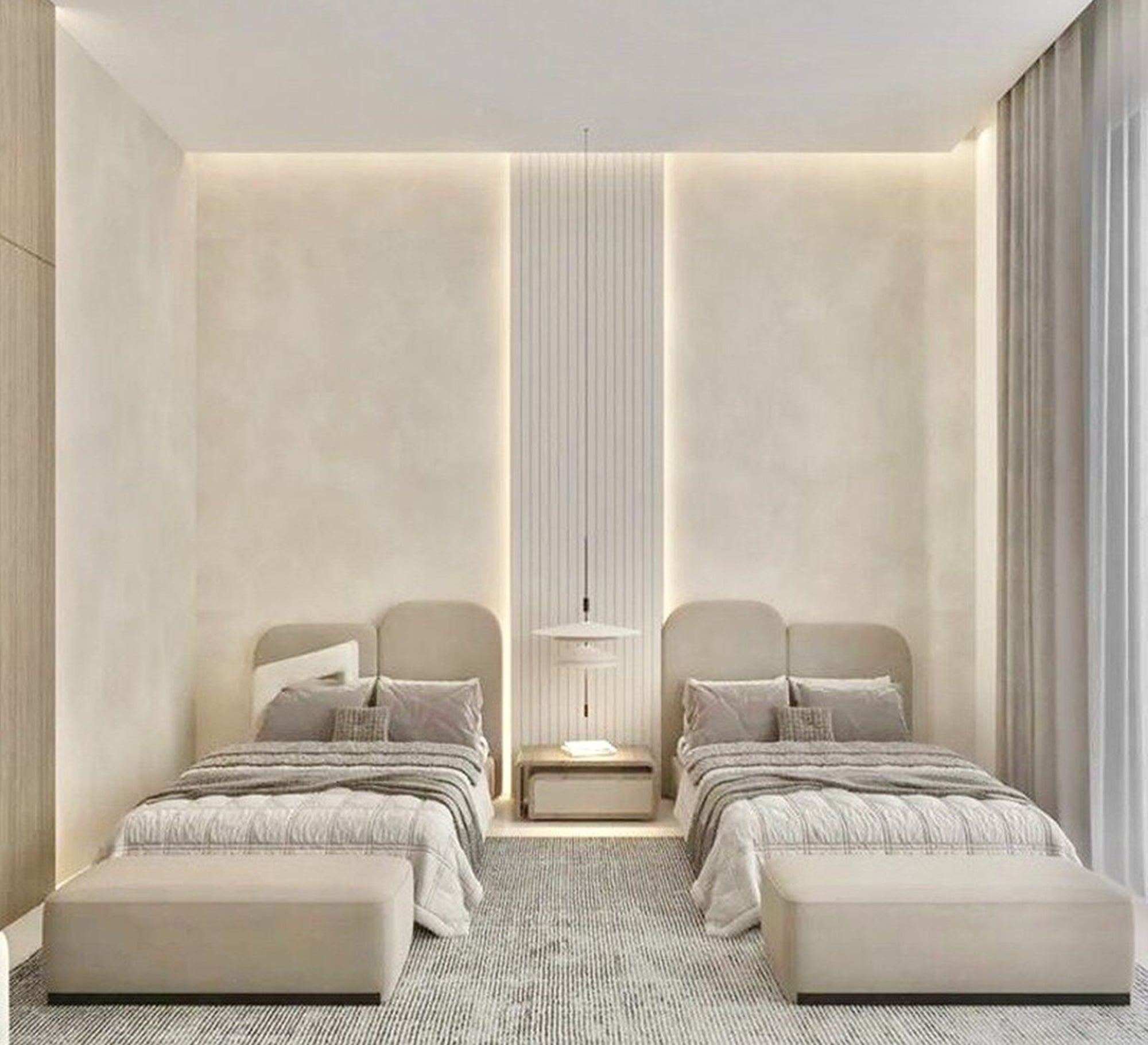 Two coffee-colored beds for boys' rooms