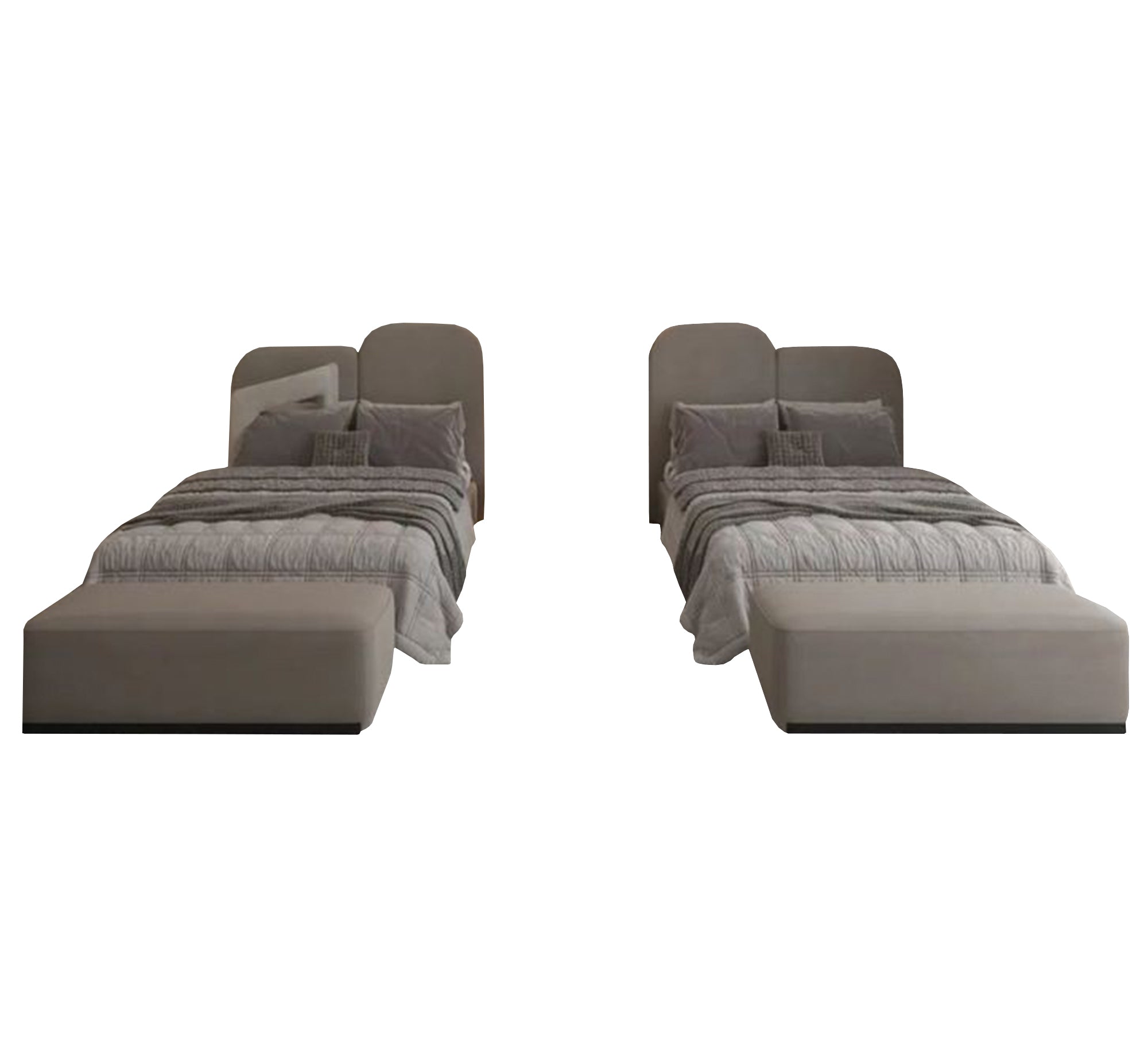 Two coffee-colored beds for boys' rooms