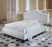 King bed in bright off white