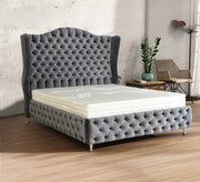 Luxurious velvet bed with a royal design