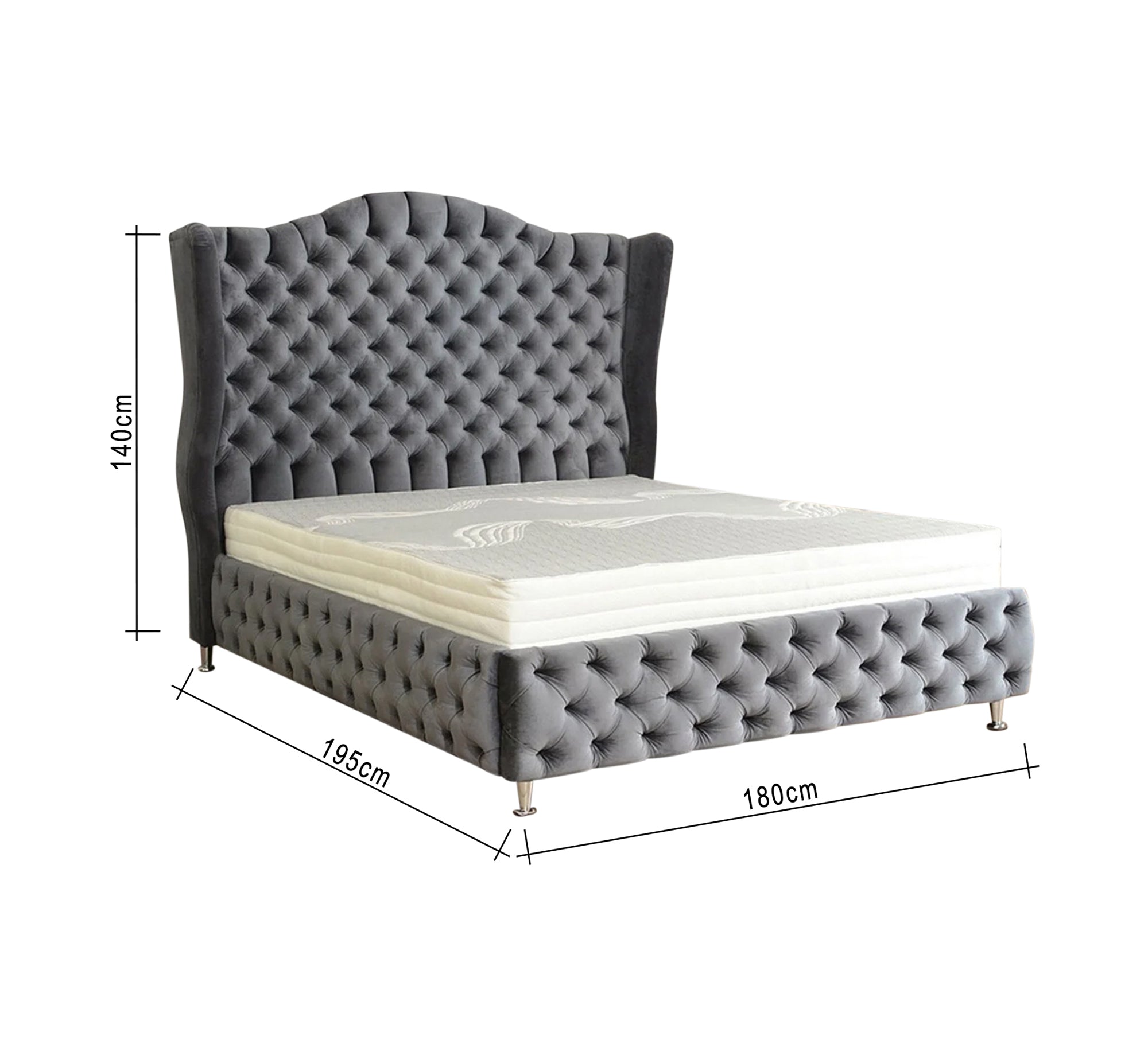 Luxurious velvet bed with a royal design