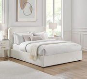 سرير براحة عصرية بقماش أوف وايت فاخر