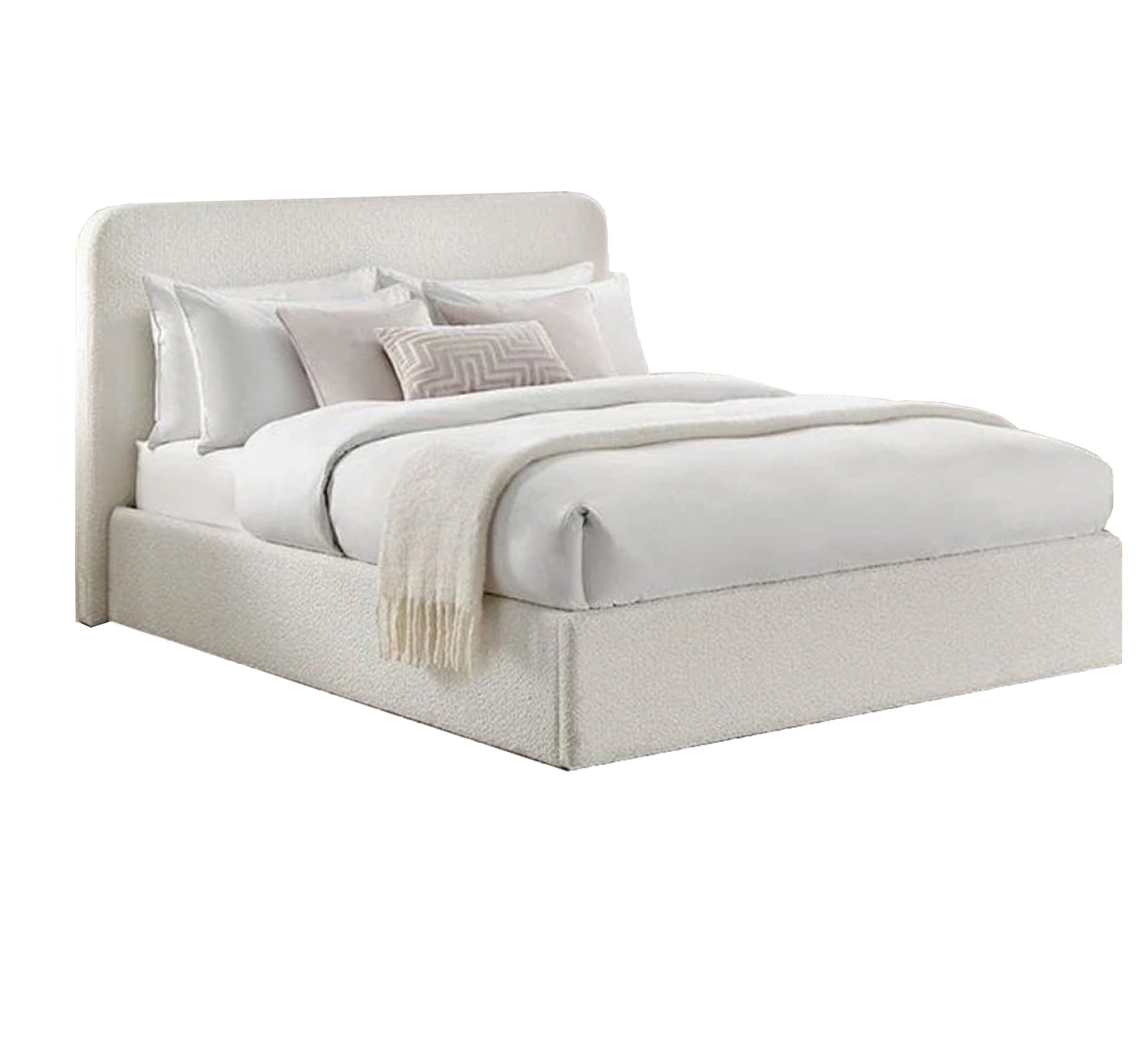 سرير براحة عصرية بقماش أوف وايت فاخر