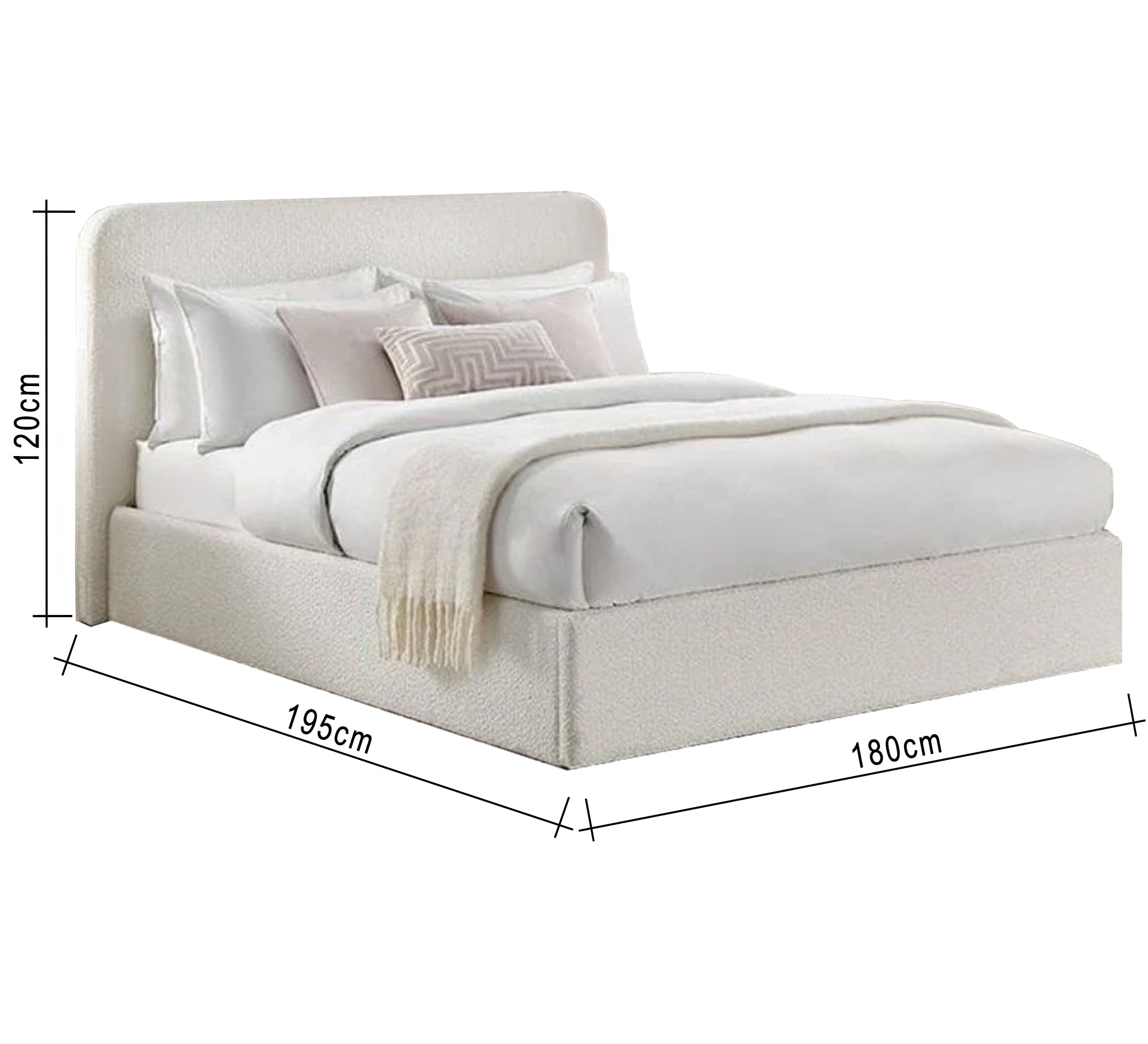 سرير براحة عصرية بقماش أوف وايت فاخر